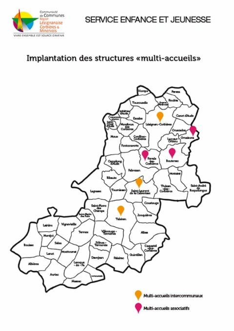 Implantation des multi-accueils sur le territoire communautaire