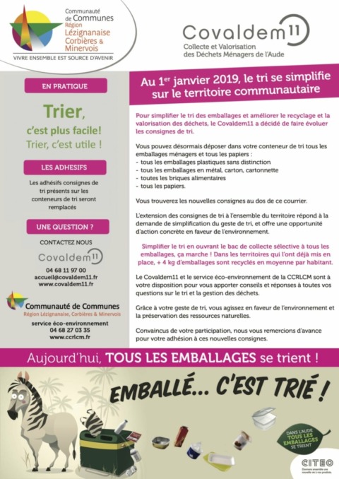 Les nouvelles consignes de tri sélectif