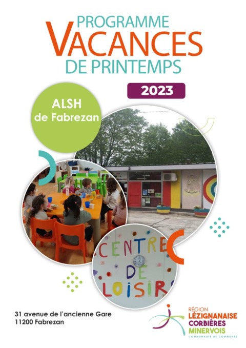 Programme des vacances de printemps – ALSH de Fabrezan