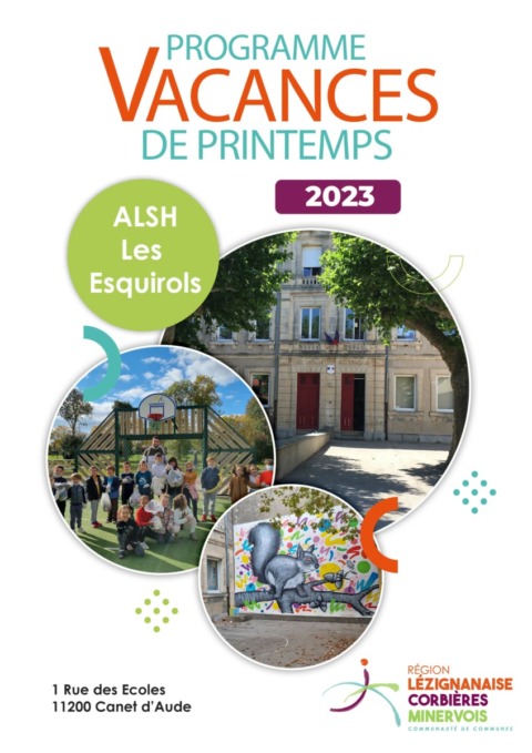 Programme des vacances de printemps – ALSH Les Esquirols