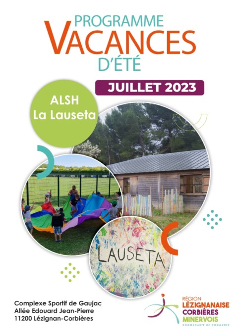 Programme des vacances d’été – ALSH de Lézignan-Corbières – Juillet 2023