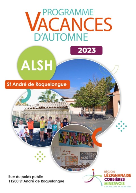 Programme des vacances d’automne- ALSH de St André de Roquelongue