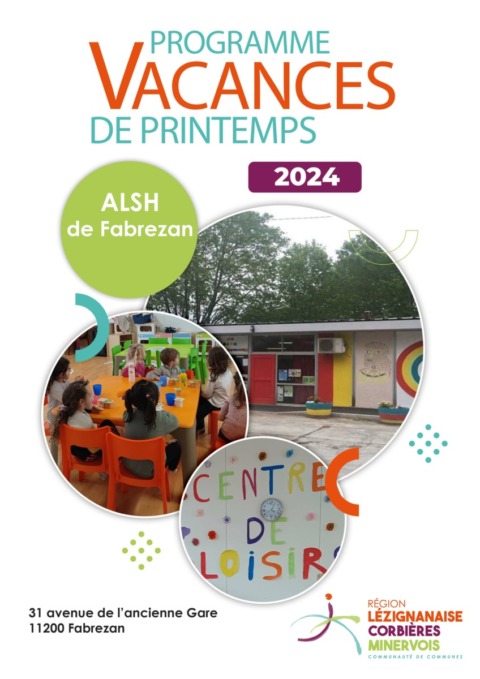 Programme des vacances de Printemps- ALSH de Fabrezan